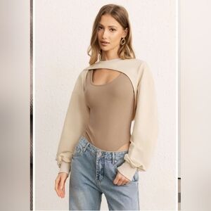 Two Piece Contrast Bodysuit